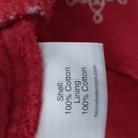 Hanna Andersson Red Corduroy Faux Wrap Dress with Lace/Embroidery Size 4 - Picture 6 of 7